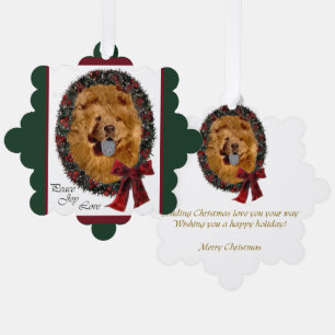 Chow Chow kerstcadeautjes Ornament Kaart