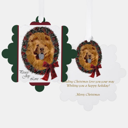 Chow Chow kerstcadeautjes Ornament Kaart (Voorkant / Achterkant)