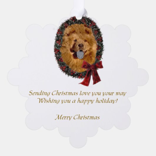 Chow Chow kerstcadeautjes Ornament Kaart (Achterkant)