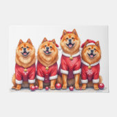 Chow Chow Kerstjurk Sinterklaas Hoed Deurmat (Voorkant)