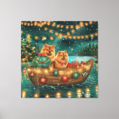Chow Chow Kerstmis Feestelijke Reis Canvas Afdruk (Voorkant)