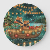 Chow Chow Kerstmis Feestelijke Reis Grote Klok (Voorkant)