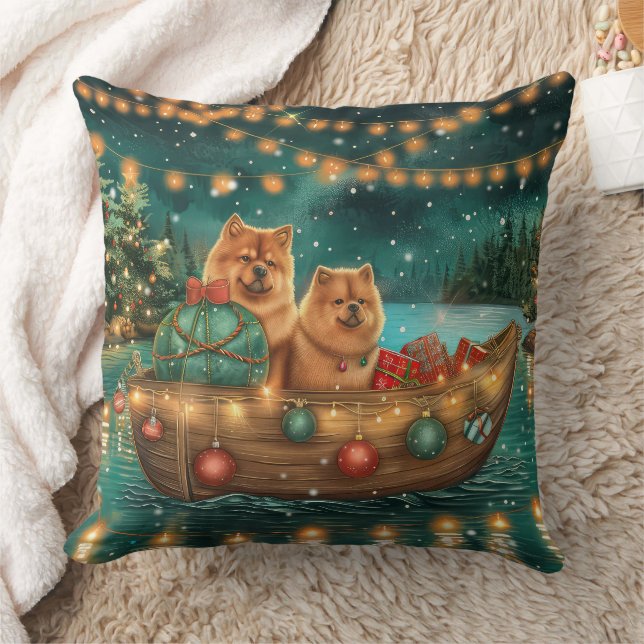 Chow Chow Kerstmis Feestelijke Reis Kussen (Deken)