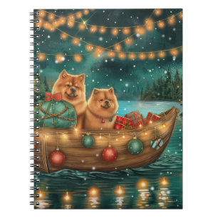Chow Chow Kerstmis Feestelijke Reis Notitieboek