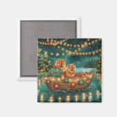 Chow Chow Kerstmis Festivale Reis Magneet (Voorkant / Achterkant)