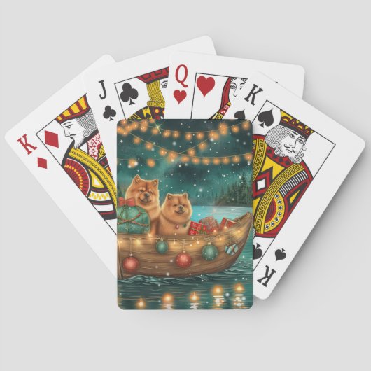 Chow Chow Kerstmis Festivale Reis Pokerkaarten (Achterkant)