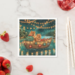 Chow Chow Kerstmis Festivale Reis Servet