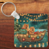 Chow Chow Kerstmis Festivale Reis Sleutelhanger (Voorkant)