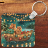 Chow Chow Kerstmis Festivale Reis Sleutelhanger (Achterkant)
