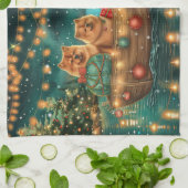 Chow Chow Kerstmis Festivale Reis Theedoek (Gevouwen)