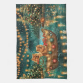 Chow Chow Kerstmis Festivale Reis Theedoek (Verticaal)