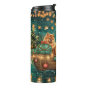 Chow Chow Kerstmis Festivale Reis Thermosbeker (Gedraaid links)
