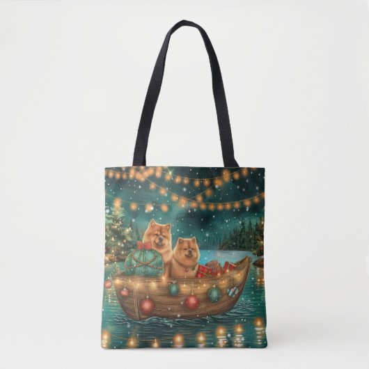 Chow Chow Kerstmis Festivale Reis Tote Bag (Voorkant)