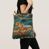 Chow Chow Kerstmis Festivale Reis Tote Bag (Dichtbij)