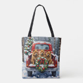 Chow Chow Kerstmis Rode Truck Winter Tote Bag (Achterkant)