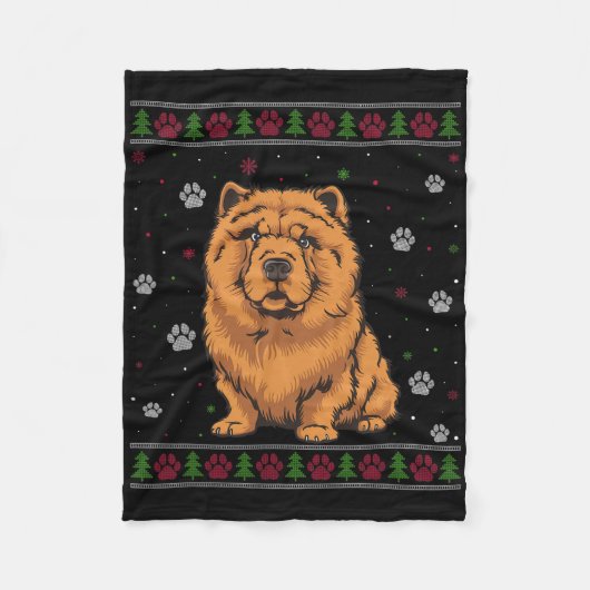 Chow Chow Kersttrui Xmas Huisdier Hond Lo Fleece Deken (Voorkant)