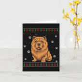 Chow Chow Kersttrui Xmas Huisdier Hond Lo Kaart (Gele Bloem)