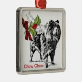 Chow Chow kerstversiering Metalen Ornament (Rechts)