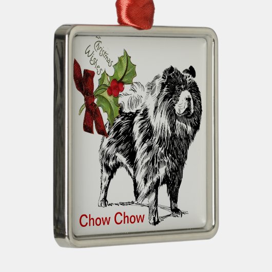 Chow Chow kerstversiering Metalen Ornament (Rechts)