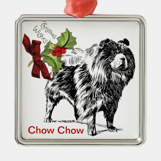 Chow Chow kerstversiering Metalen Ornament (Voorkant)
