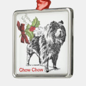 Chow Chow kerstversiering Metalen Ornament (Links)