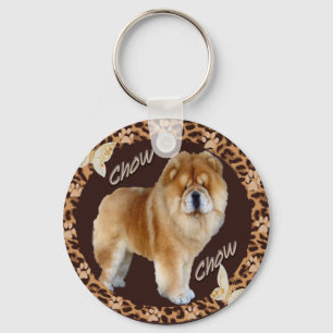 Chow Chow Leopard met Pawprint Sleutelhanger