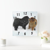 Chow-Chow-Liebe Vierkante Klok (Huis)