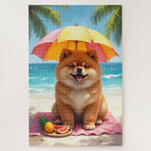 Chow Chow Luxe Strand Scene Legpuzzel (Verticaal)