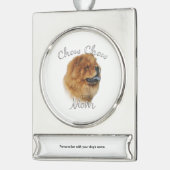 Chow Chow Mam Sleutelhanger Verzilverd Banner Ornament (Links)