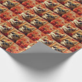 Chow Chow Met Hart Rozen Valentijnsdag Cadeaupapier (Hoek)