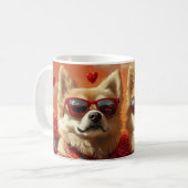 Chow Chow met hart Rozen Valentijnsdag Koffiemok (Voorkant links)