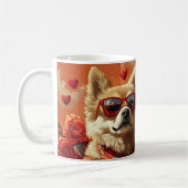 Chow Chow met hart Rozen Valentijnsdag Koffiemok (Links)