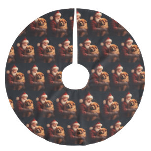 Chow Chow met Kerstman Feestelijke Kerstmis Kerstboom Rok
