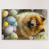 Chow Chow met Paaseieren Vakantie Legpuzzel (Horizontaal)