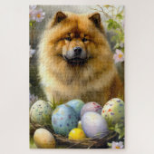 Chow Chow met Paaseieren Vakantie Legpuzzel (Verticaal)