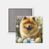 Chow Chow met Paaseieren Vakantie Magneet (Voorkant / Achterkant)