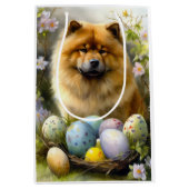 Chow Chow met Paaseieren Vakantie Medium Cadeauzakje (Voorkant)