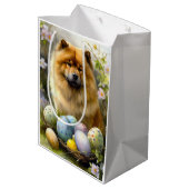 Chow Chow met Paaseieren Vakantie Medium Cadeauzakje (Achterkant Gekanteld)