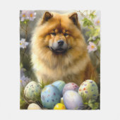 Chow Chow met Pasen Eieren Vakantie Fleece Deken (Voorkant)