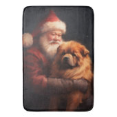 Chow Chow met Sinterklaas Feestelijke Kerstmis Badmat (Voorkant Verticaal)