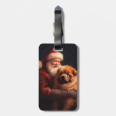 Chow Chow met Sinterklaas Feestelijke Kerstmis Bagagelabel (Achterkant verticaal)