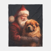 Chow Chow met Sinterklaas Feestelijke Kerstmis Fleece Deken (Voorkant)