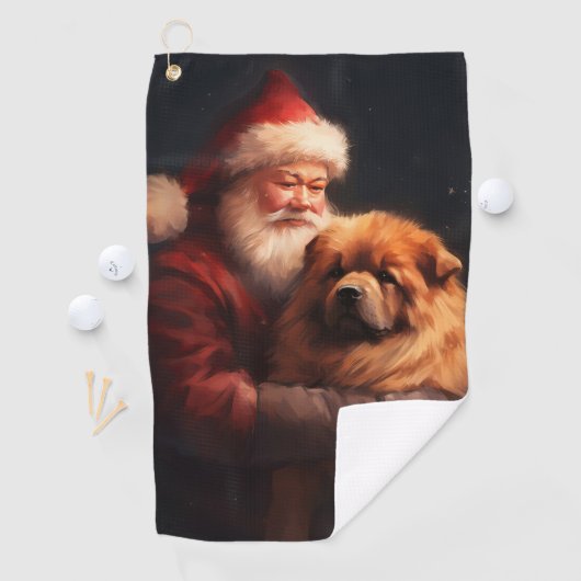 Chow Chow met Sinterklaas Feestelijke Kerstmis Golfhanddoek (Insitu)