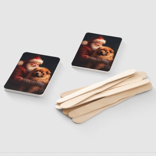 Chow Chow met Sinterklaas Feestelijke Kerstmis Handwaaier (Niet-gemonteerd)