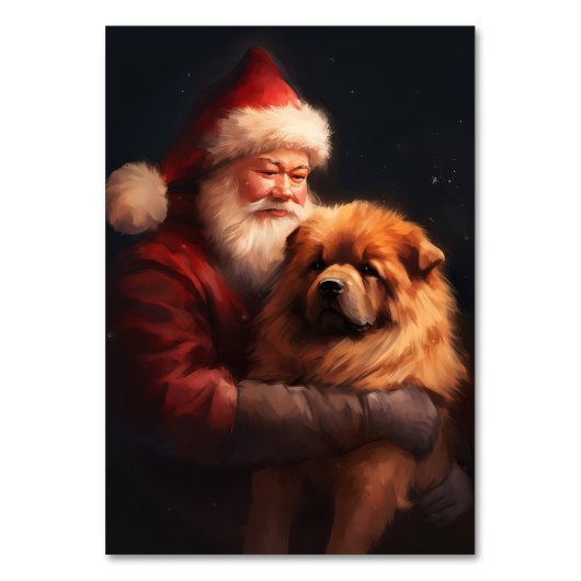 Chow Chow met Sinterklaas Feestelijke Kerstmis Kaart (Voorkant)