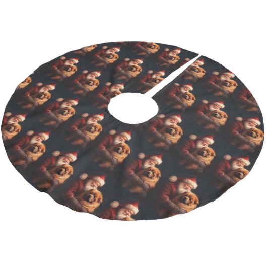 Chow Chow met Sinterklaas Feestelijke Kerstmis Kerstboom Rok (Gekanteld)