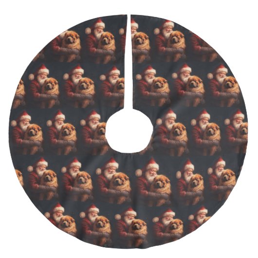 Chow Chow met Sinterklaas Feestelijke Kerstmis Kerstboom Rok (Voorkant)