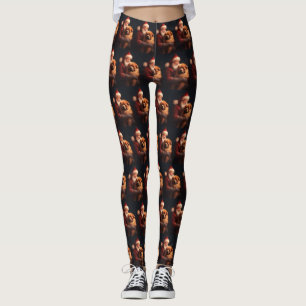 Chow Chow met Sinterklaas Feestelijke Kerstmis Leggings