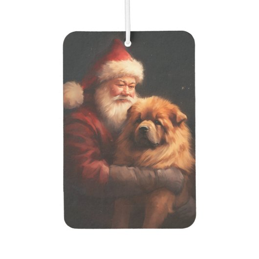 Chow Chow met Sinterklaas Feestelijke Kerstmis Luchtverfrisser (Voorkant)