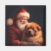 Chow Chow met Sinterklaas Feestelijke Kerstmis Magneet (Voorkant)
